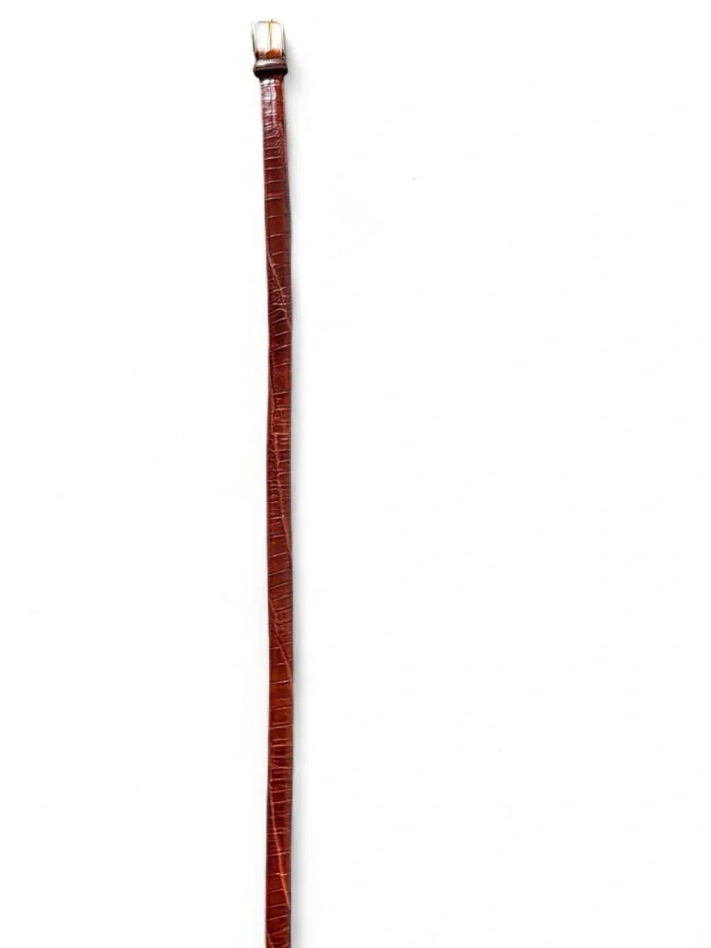 Brighton Men's Brown Leather Belt Croc Embossed Brass Buckle 38